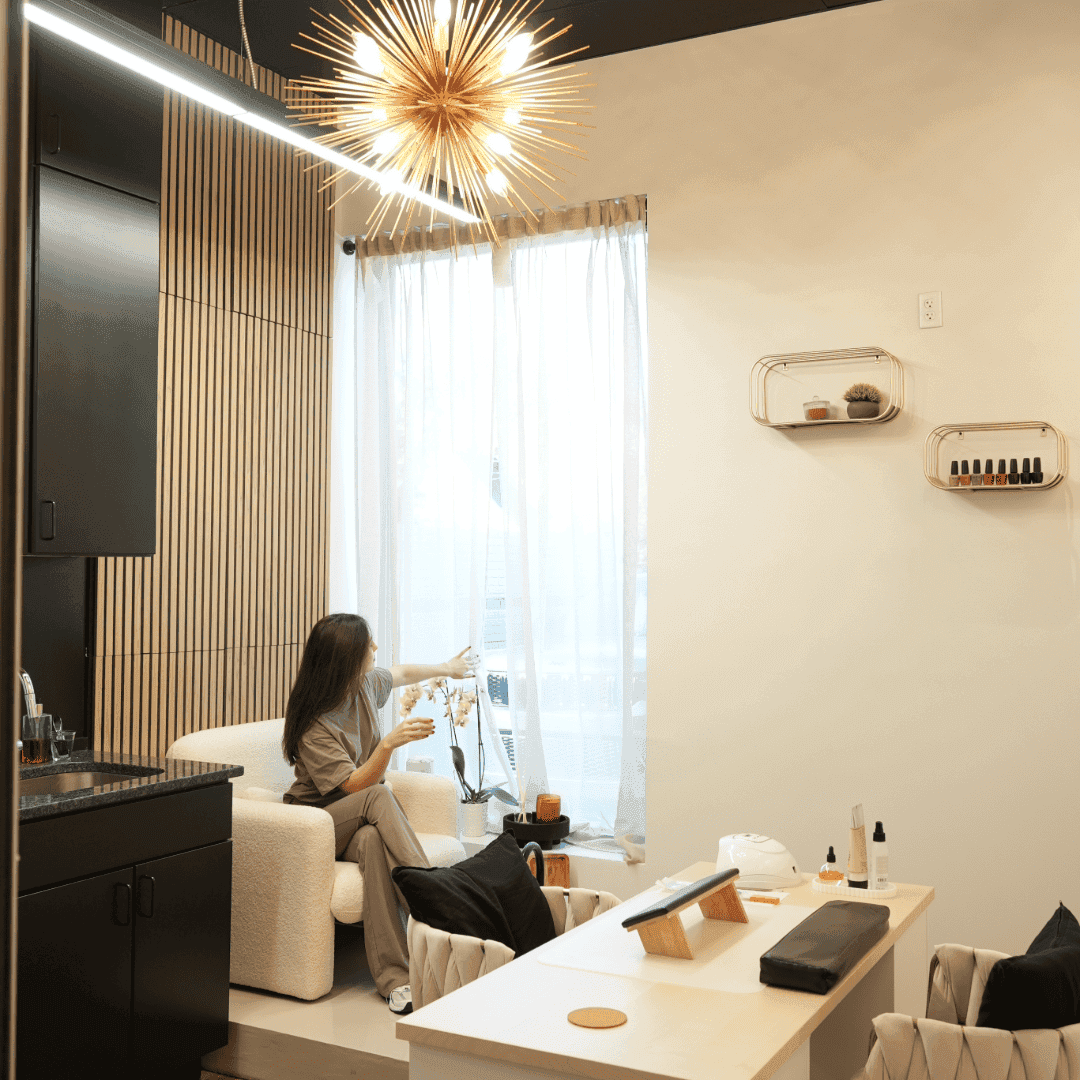 Customized Cosmo salon suite interior