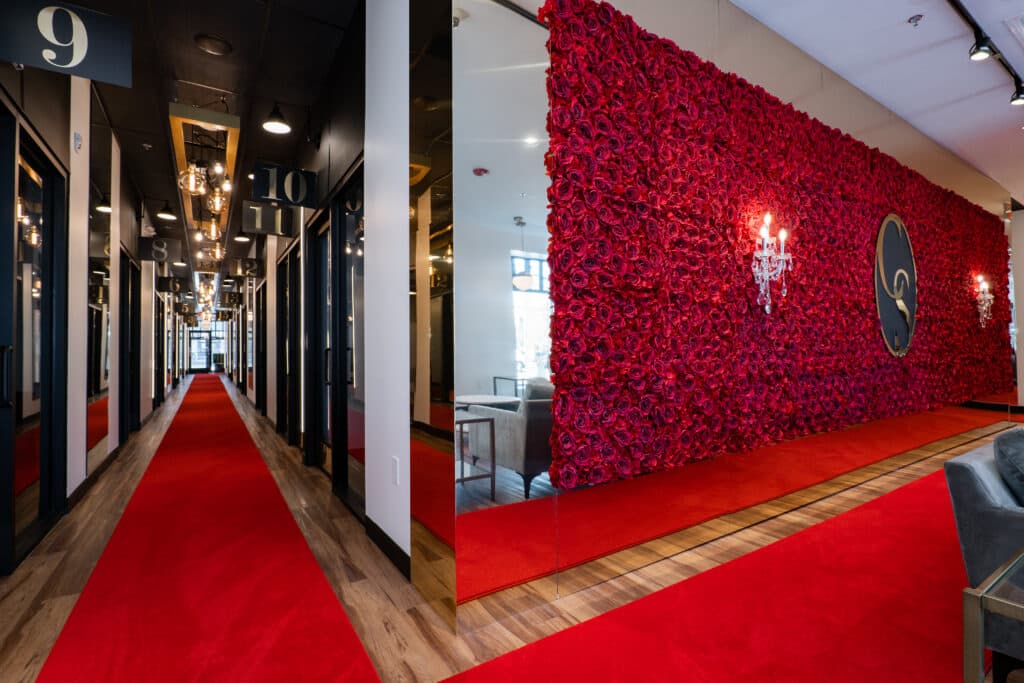 Cosmo Salon Studios Dearborn lounge and common seating area
